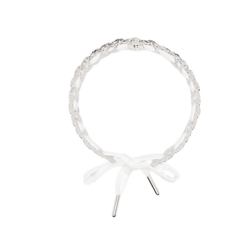 Shushu/tong X Yvmin Bow-detail Lace-trim Necklace