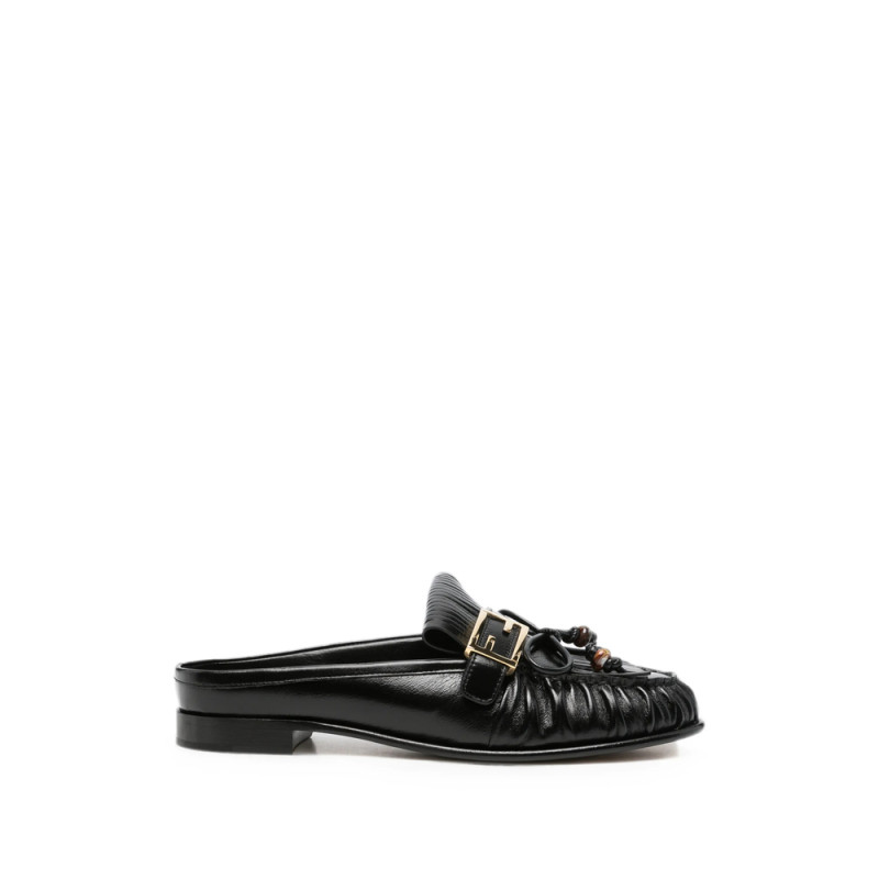 Fendi O'Lock Fringed Mules