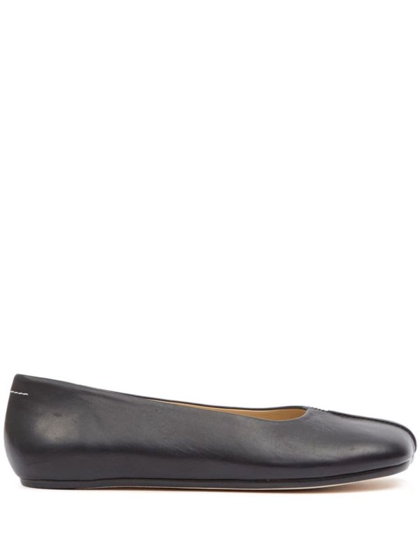 stitch-out leather ballerina shoes