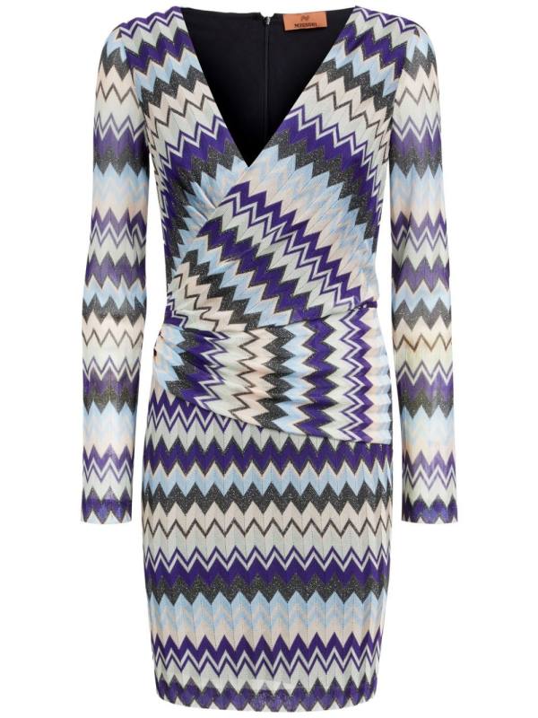 Zigzag-pattern mini dress