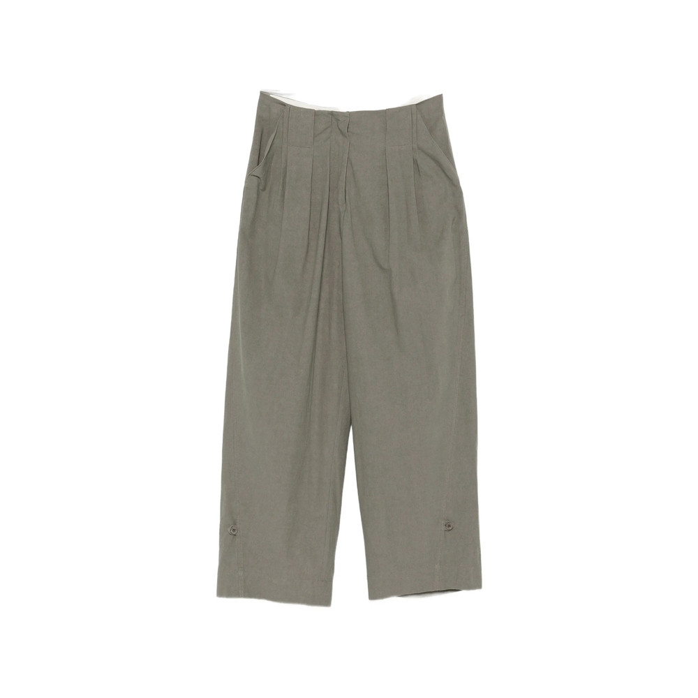 Low Classic Pleated Button-cuff Trousers