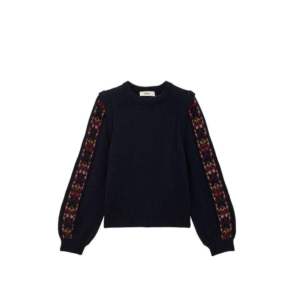 Ba & sh Elda Embroidered Ruffle-trim Sweater