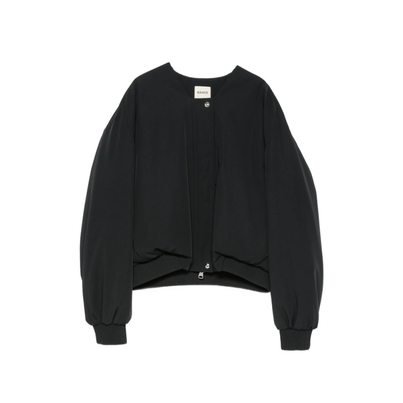 Khaite Ribbed-trim Collarless Jacket