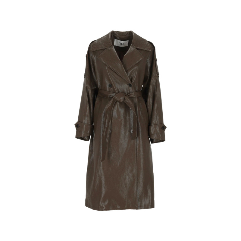 Eleh Double-breasted Belted Trench Coat