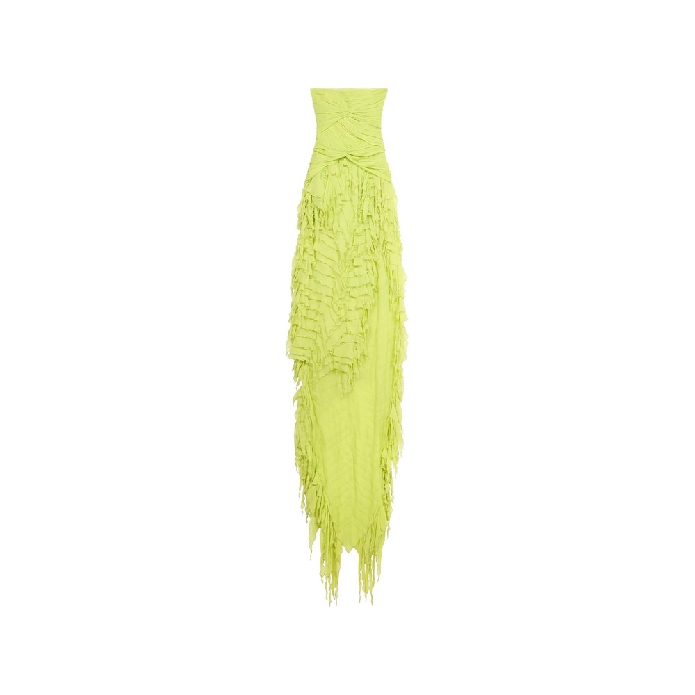 Blumarine Ruched Ruffled Maxi Dress