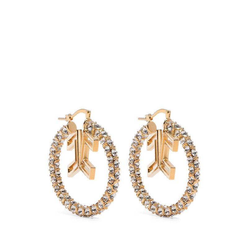 Elisabetta Franchi Logo-detail Embellished Earrings