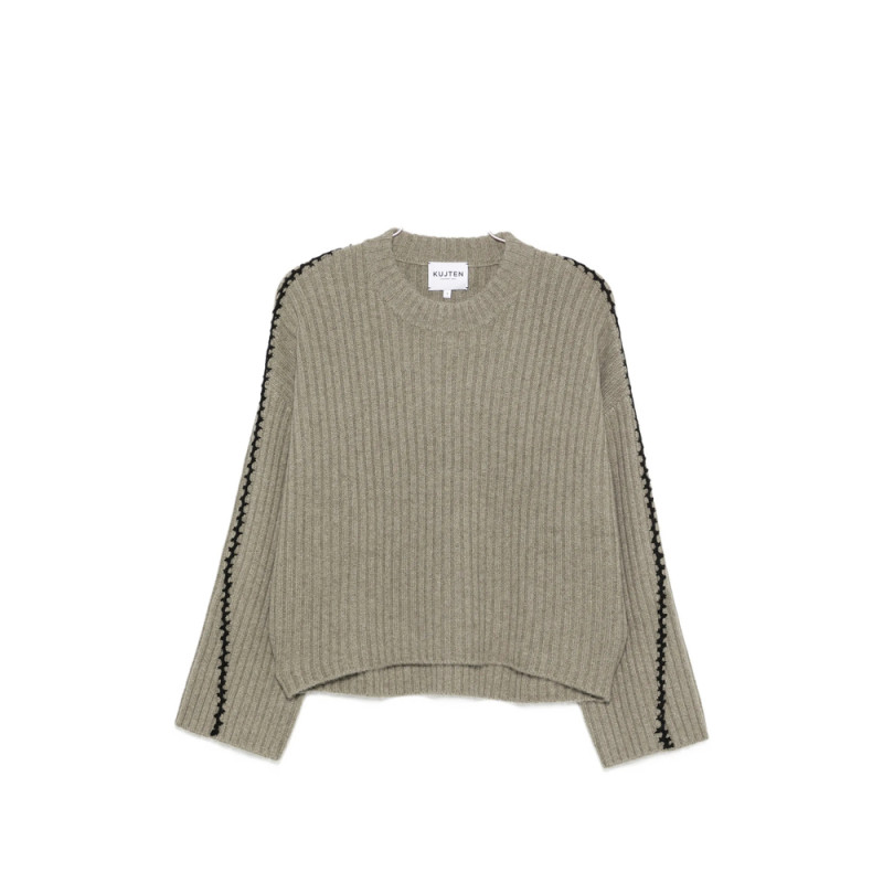 Kujten Ribbed Whipstitch-trim Sweater