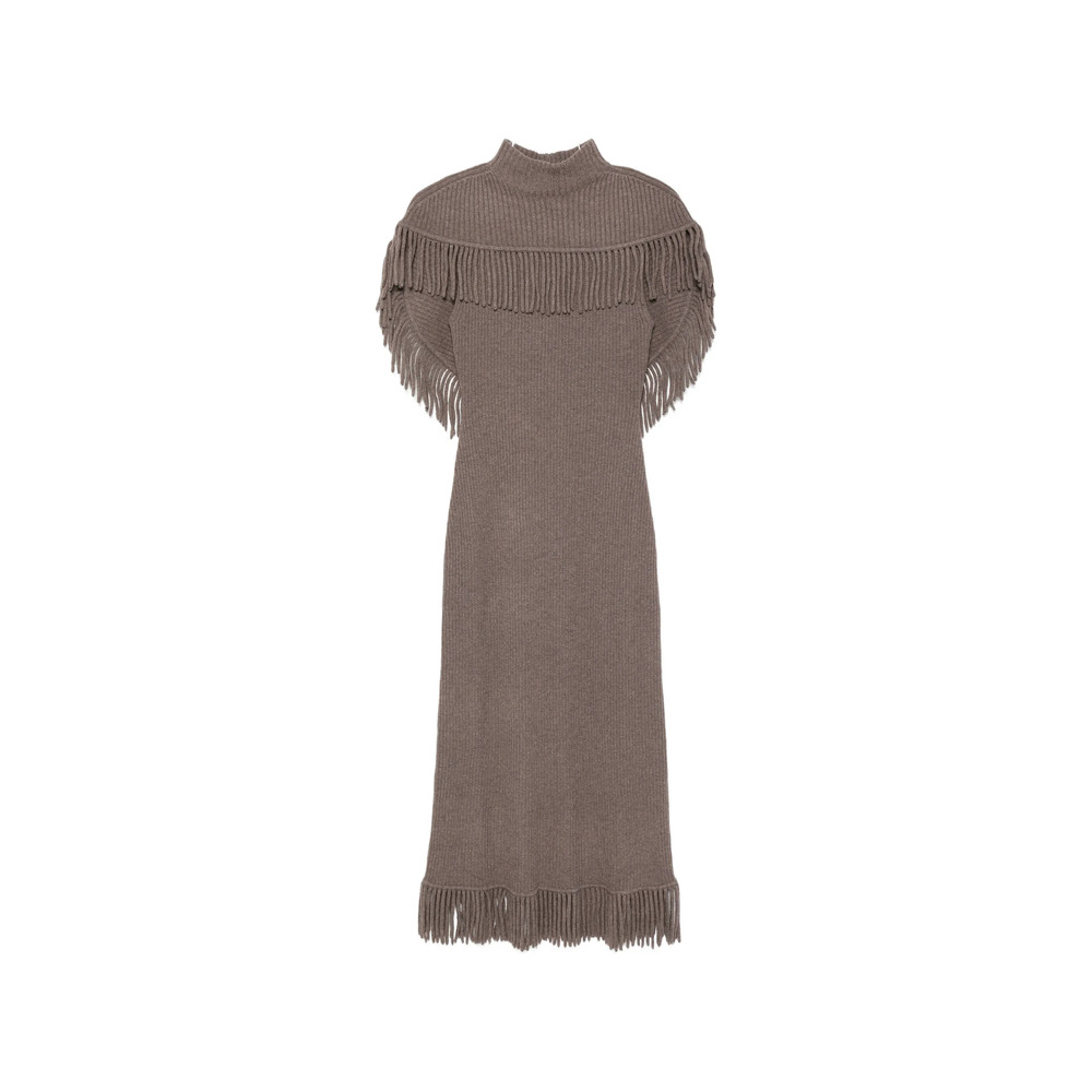 Simkhai Fringe-trim Ribbed-knit Dress