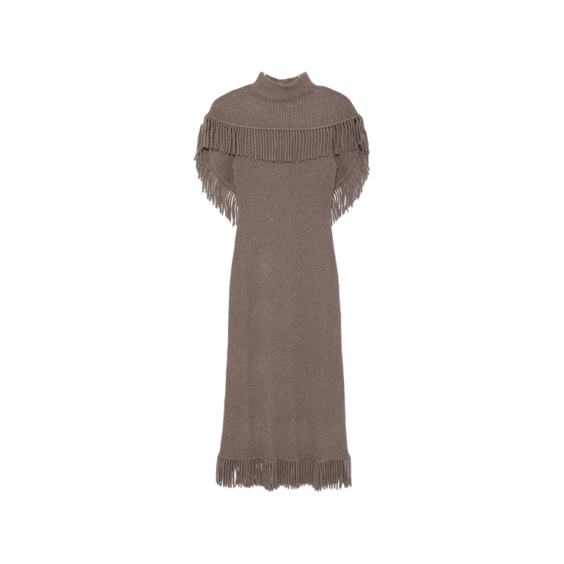Simkhai Fringe-trim Ribbed-knit Dress