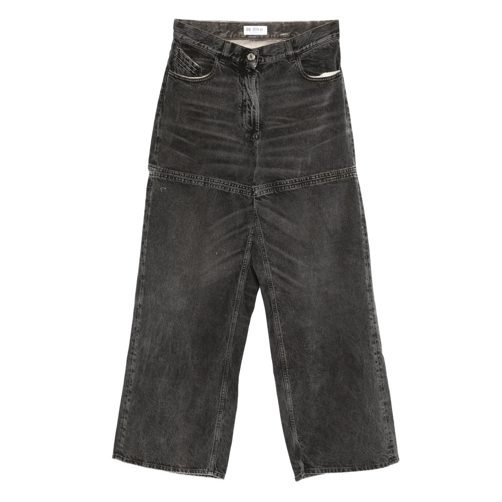 The Attico High-waisted Wide-leg Jeans