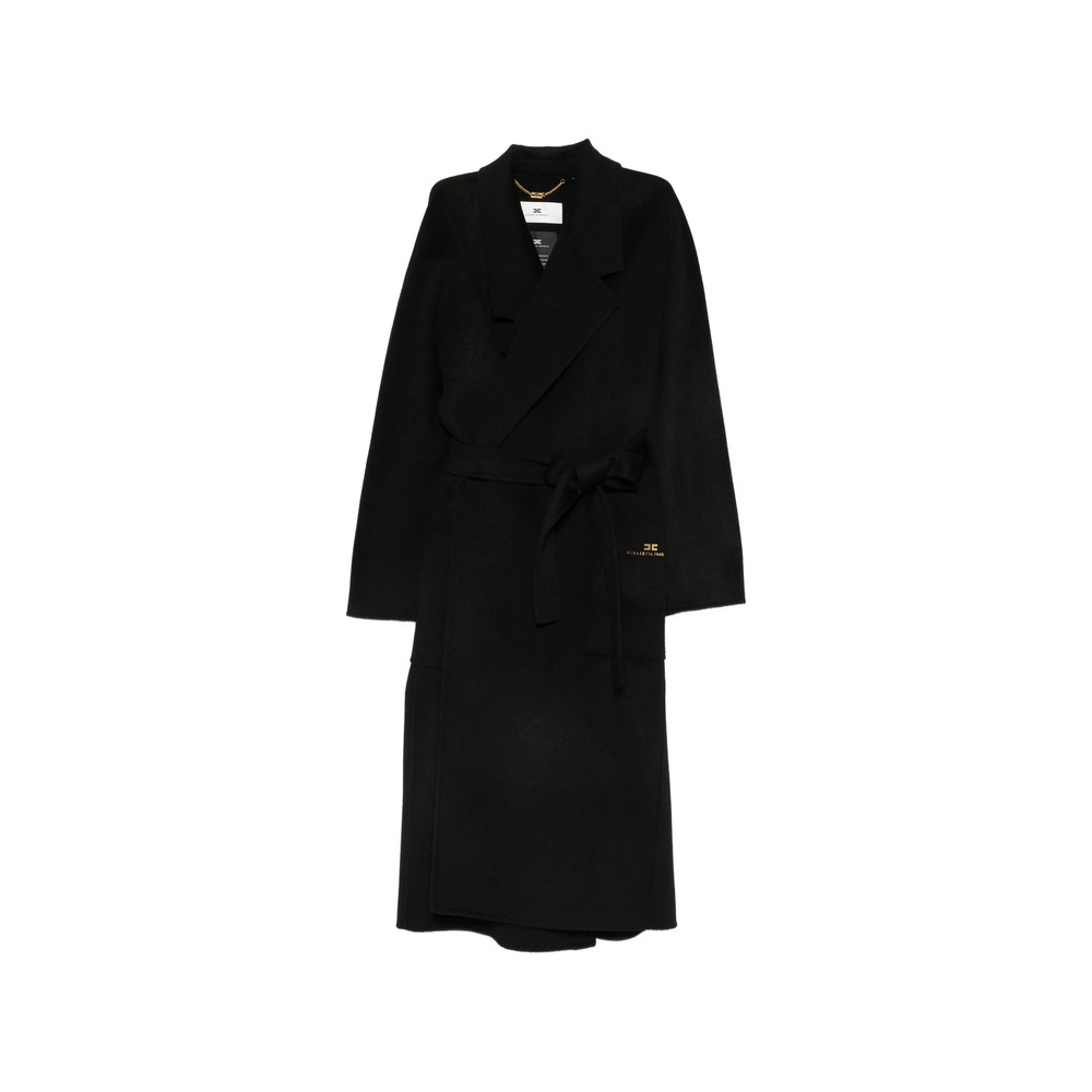 Elisabetta Franchi Belted Logo-plaque Coat