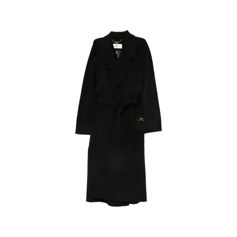 Elisabetta Franchi Belted Logo-plaque Coat