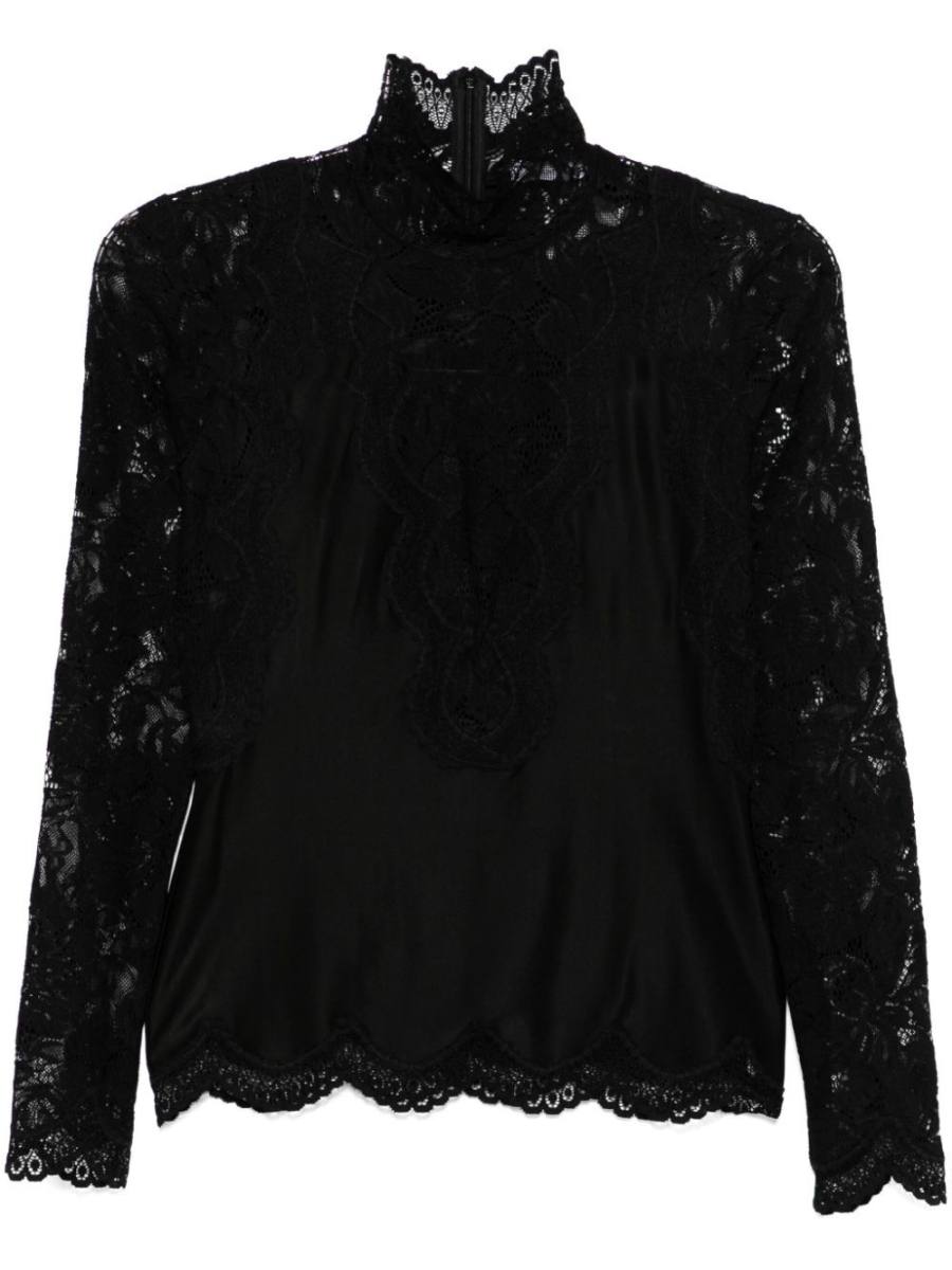 lace long-sleeve blouse