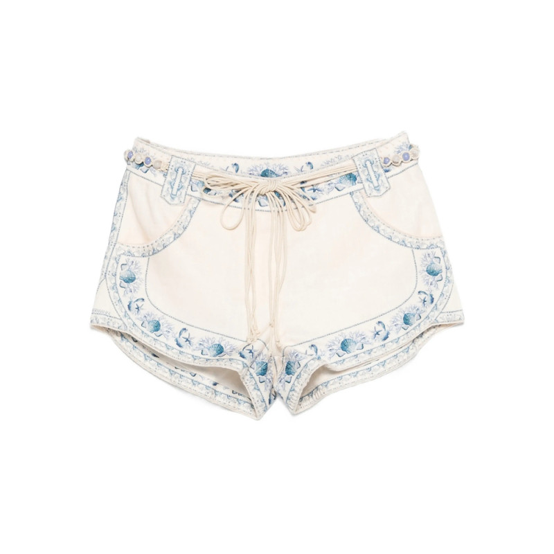 Zimmermann Drawstring Embroidered Shorts