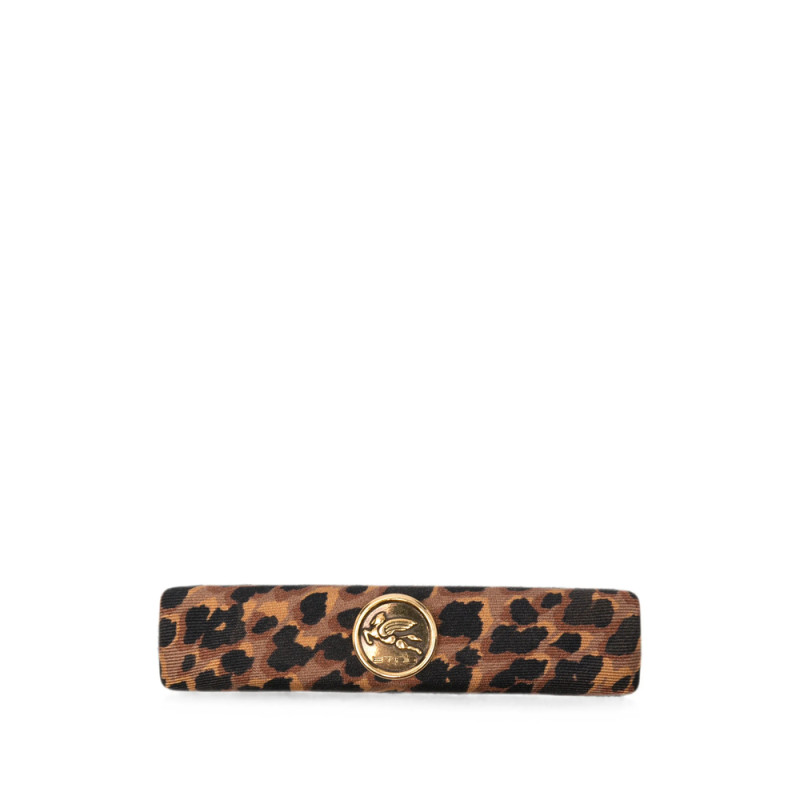 Etro Pegasus Leopard-print Hair Clip