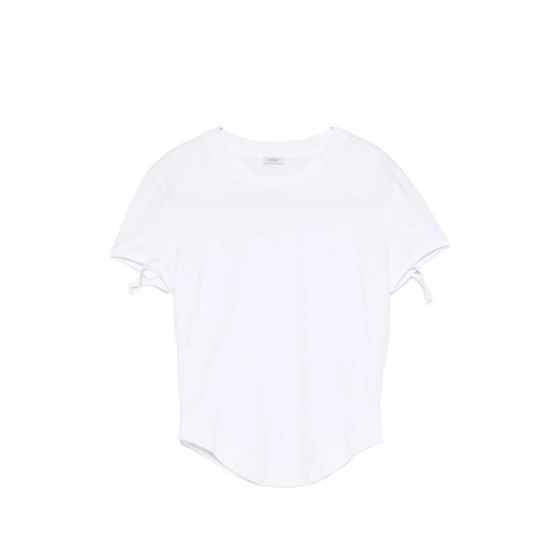 Covert Tie-detail Curved-hem T-shirt