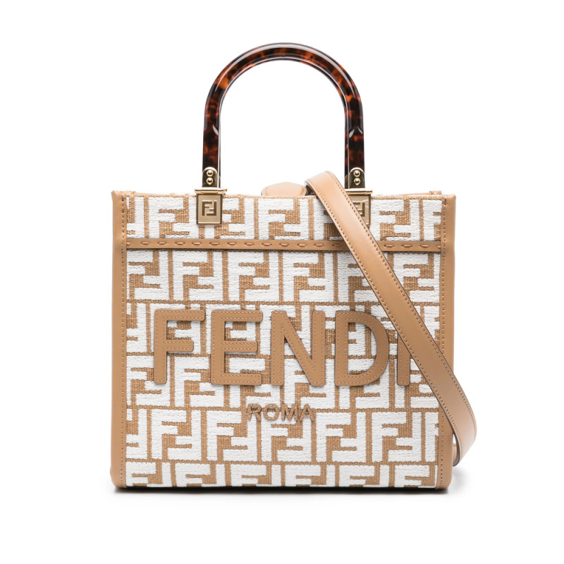 Fendi Medium Sunshine FF-motif Raffia Tote Bag