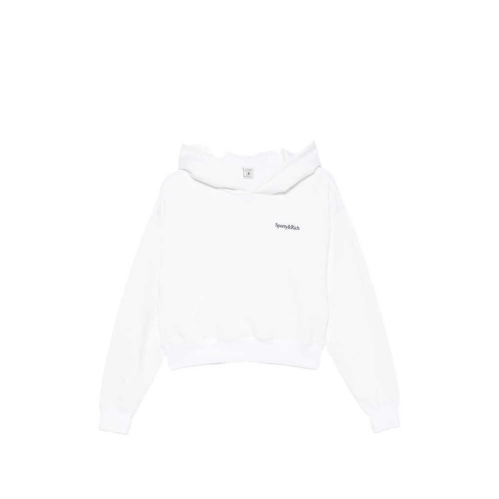 Sporty & Rich Elon Logo-embroidered Cropped Hoodie