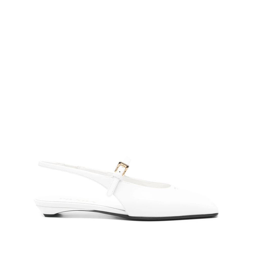 Prada Leather Slingback Ballet Flats