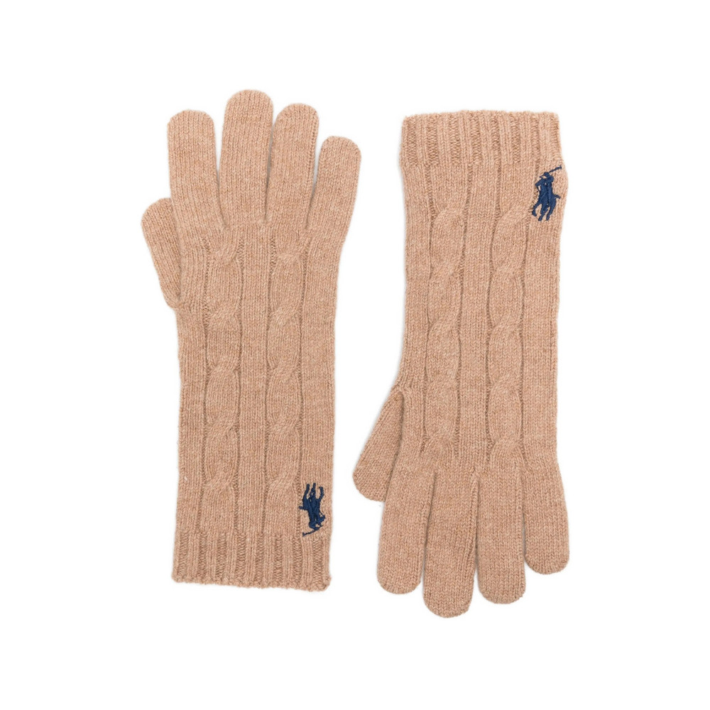 Ralph Lauren Cable-knit Logo-embroidered Gloves