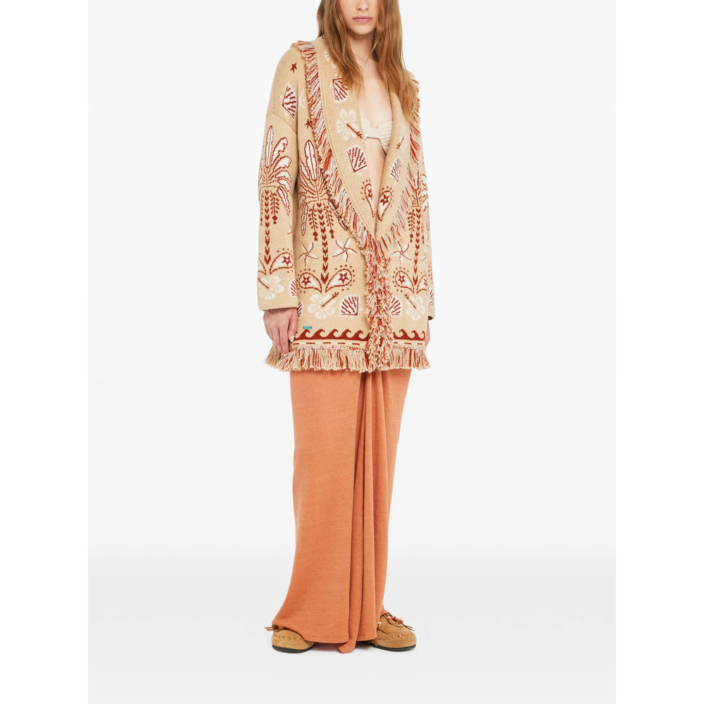 Alanui Echoes Of The Island Fringed Cardi-coat