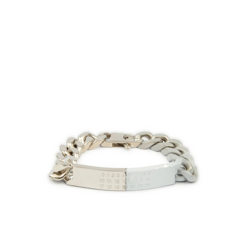 Mm6 Maison Margiela Minimal Logo ID Tag Curb Bracelet