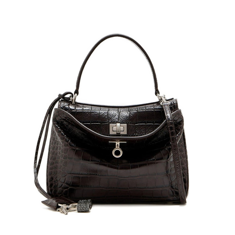 Balenciaga Mini Rodeo Crocodile-effect Tote Bag