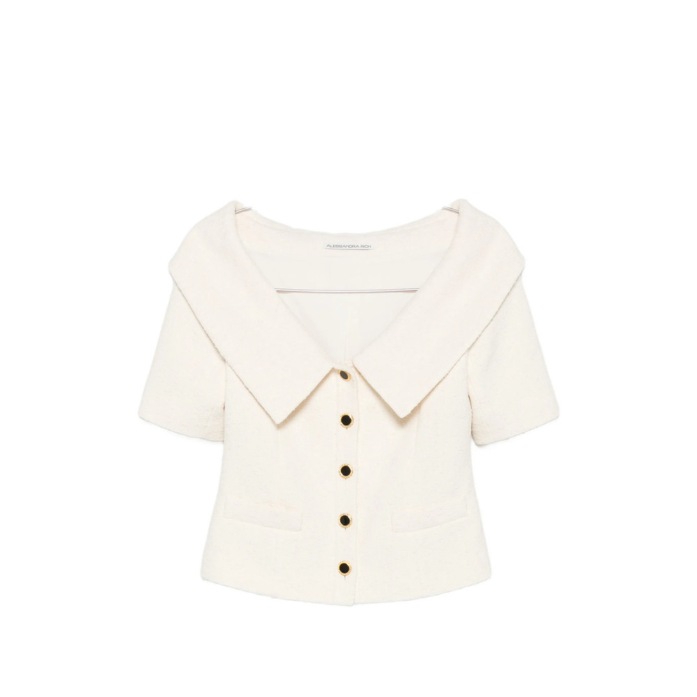 Alessandra Rich Off-shoulder Button-up Jacket