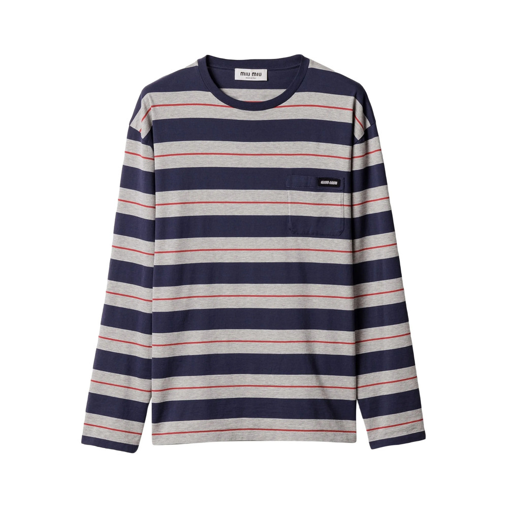 Miu Miu Long-sleeves Cotton T-shirt