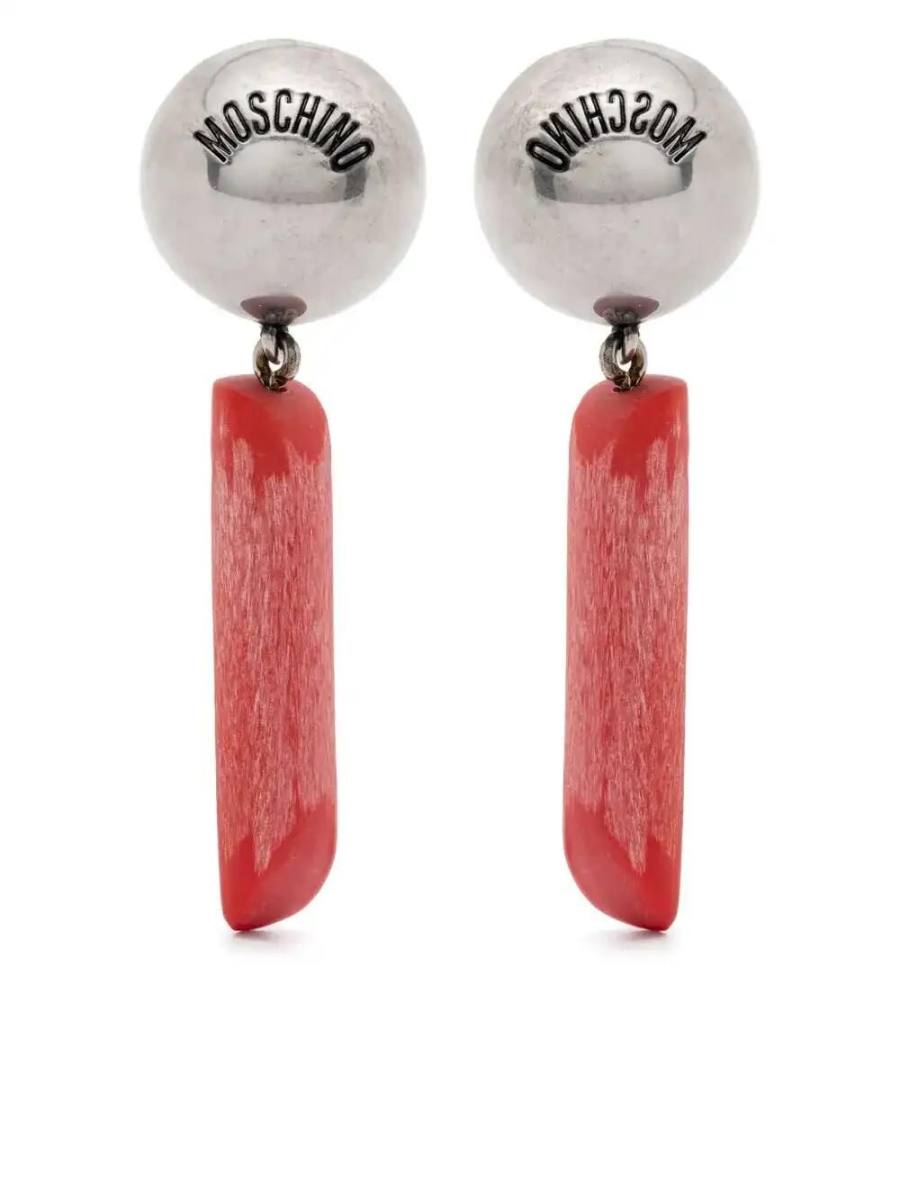 logo-engraved clip-on earrings
