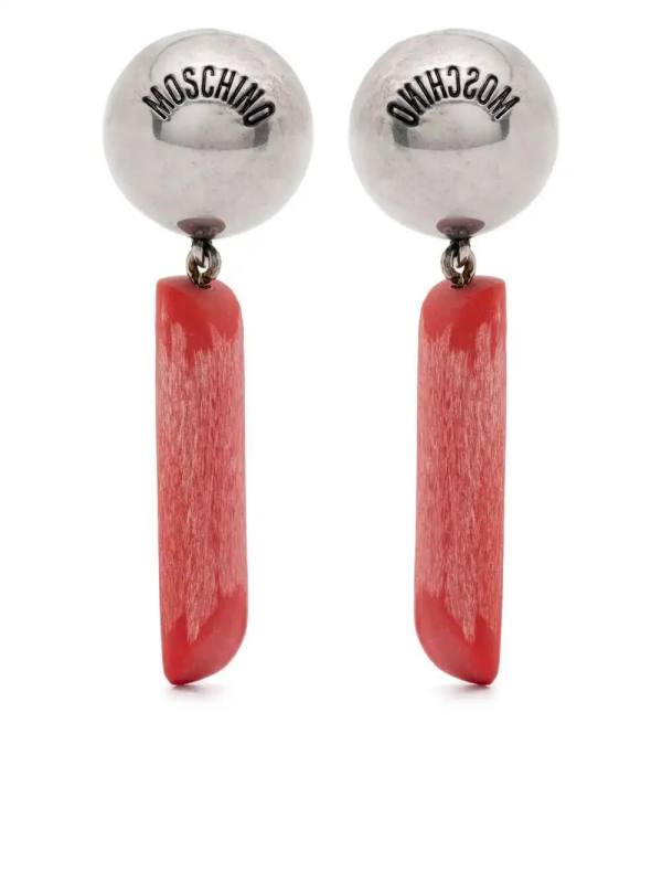 logo-engraved clip-on earrings
