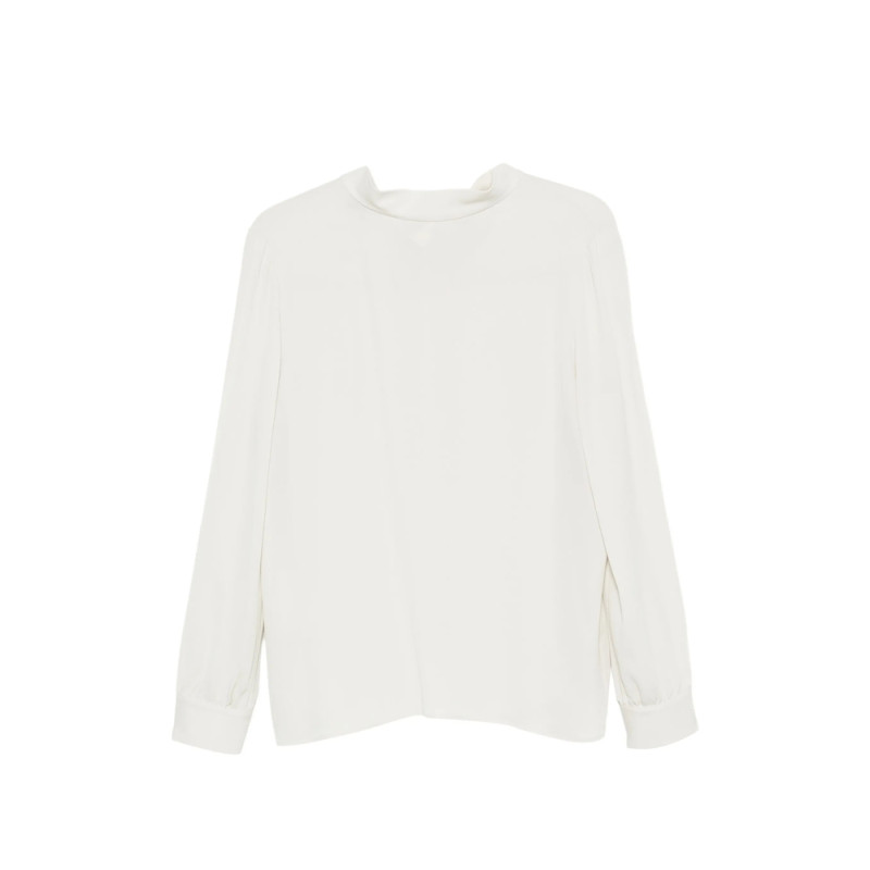Giorgio Armani Tie-back High-neck Silk Blouse