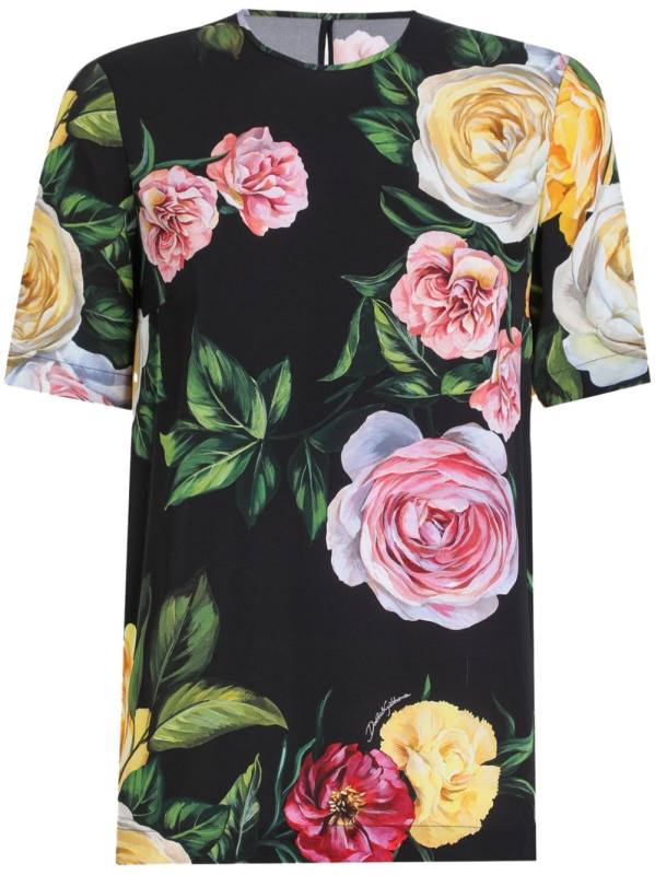 floral-print blouse