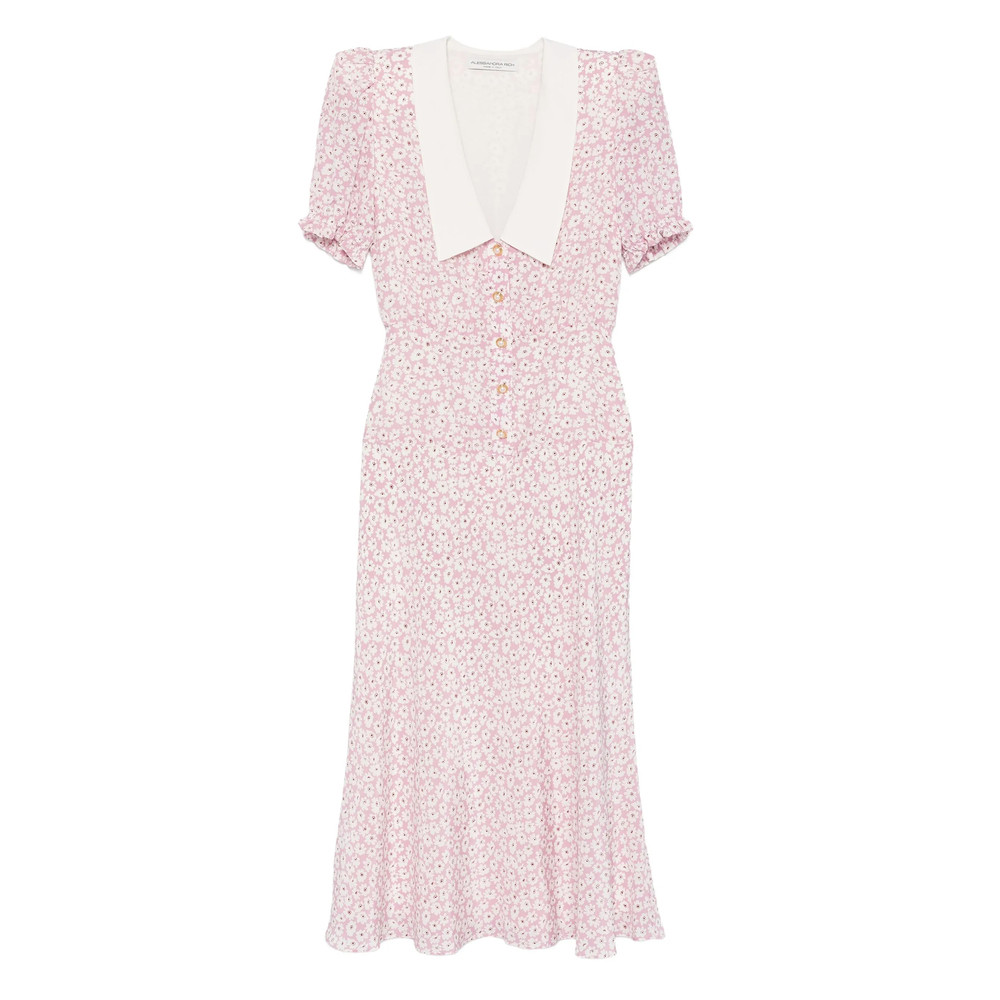 Alessandra Rich Floral Print Midi Dress