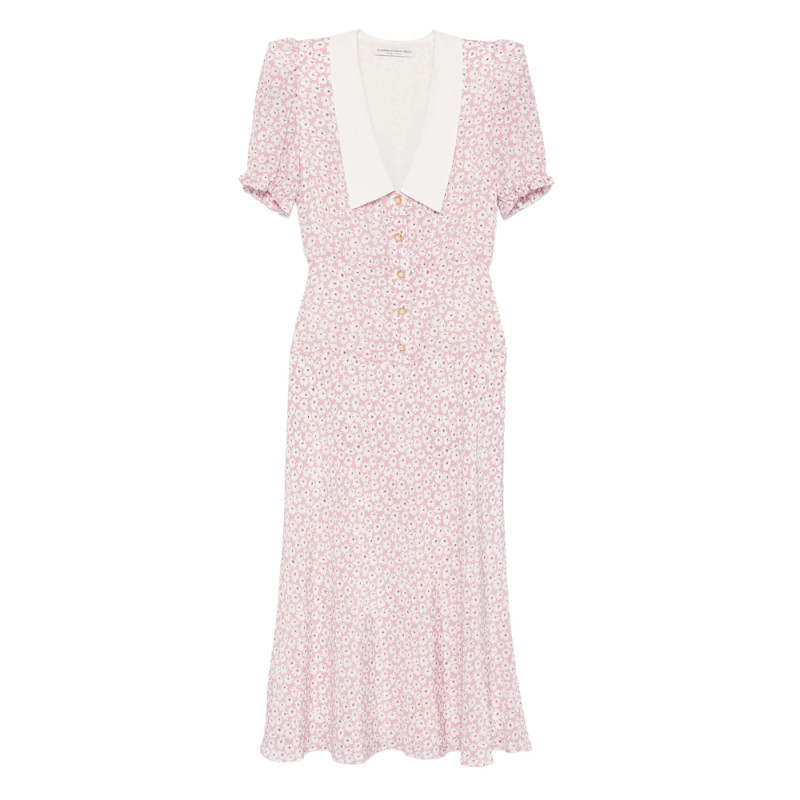 Alessandra Rich Floral Print Midi Dress