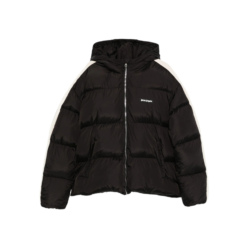 Palm Angels Hooded Stripe-detail Puffer Jacket