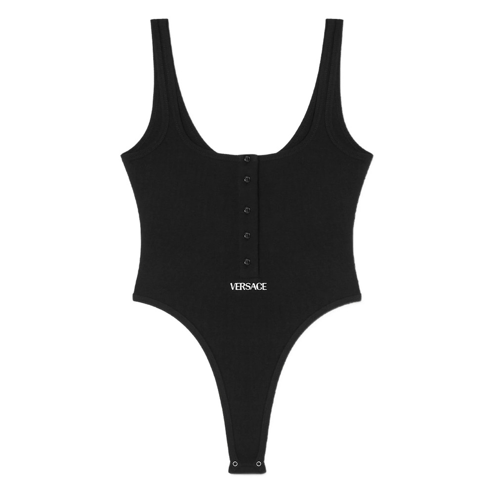 Versace Underwear Logo Ribbed Bodysuit