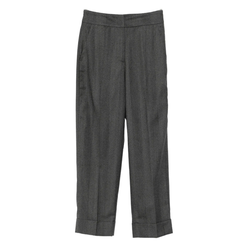 Peserico Herringbone Cuffed Trousers