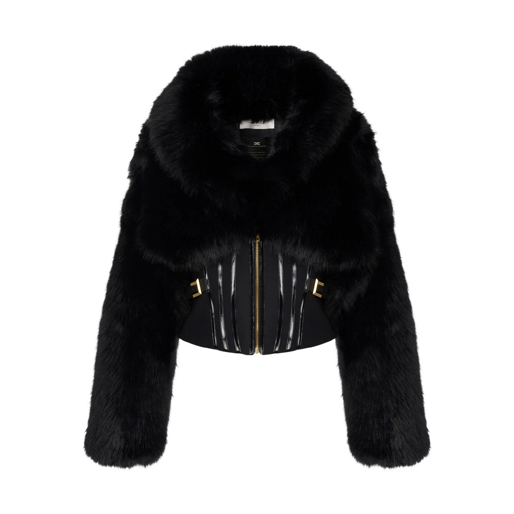 Elisabetta Franchi Fur-effect Corset Jacket