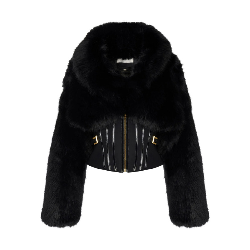Elisabetta Franchi Fur-effect Corset Jacket
