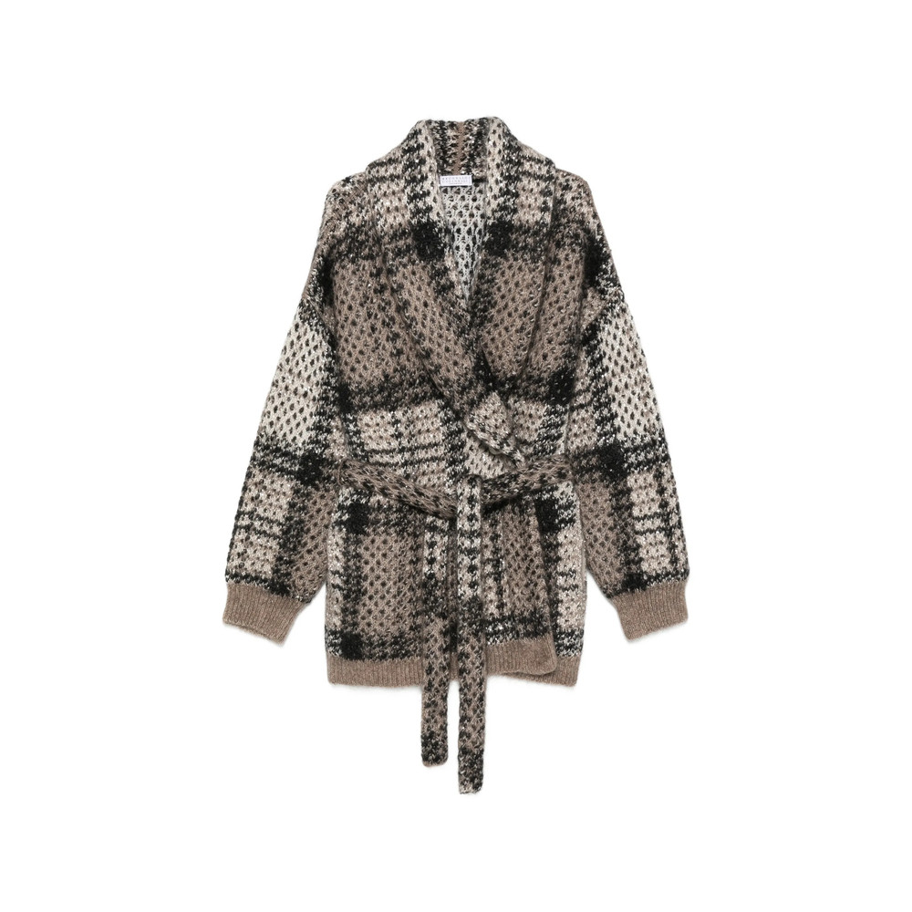 Brunello Cucinelli Sequin-embellished Checked Cardigan