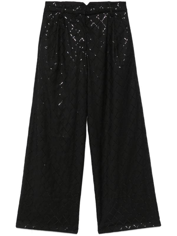 sequinned wide-leg trousers