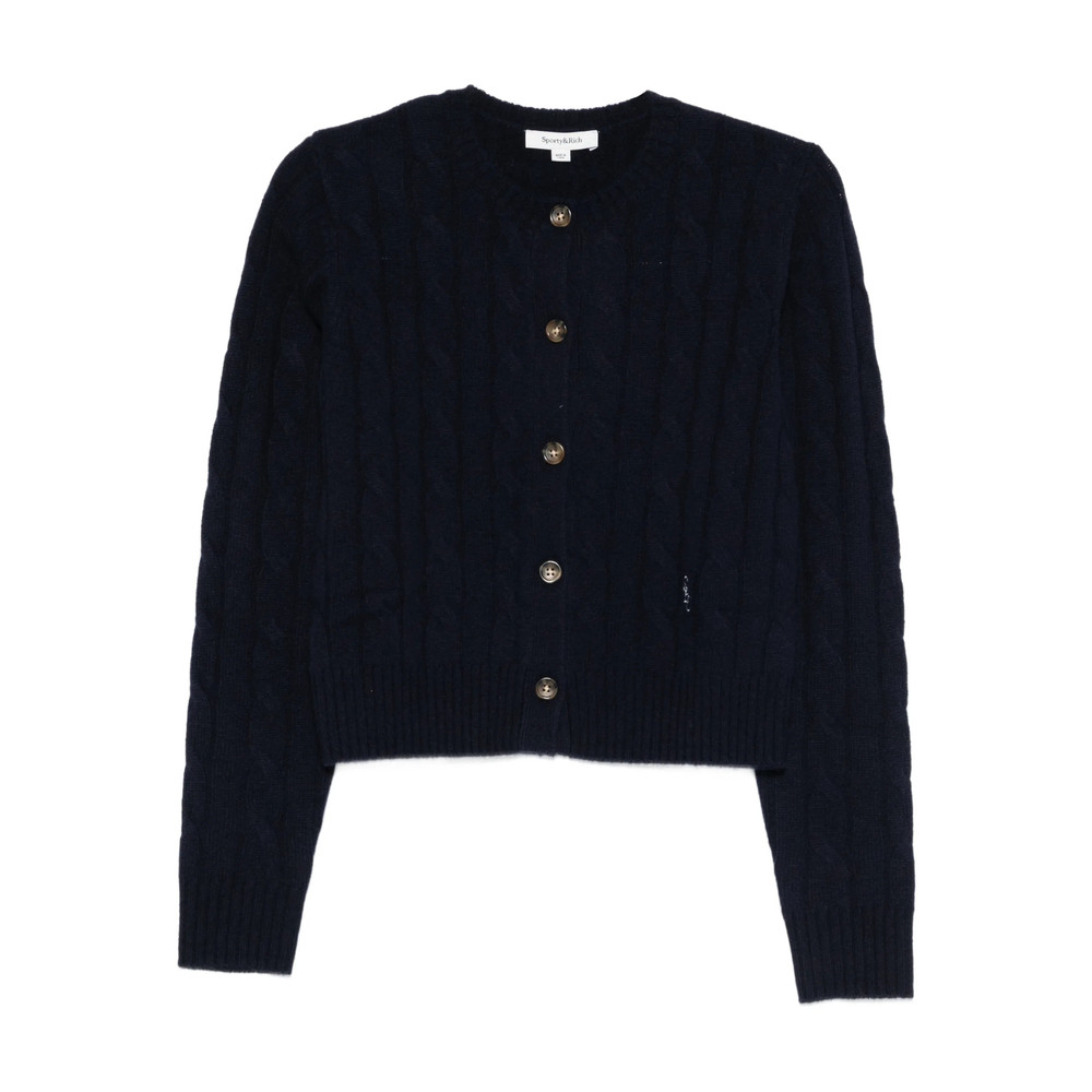Sporty & Rich Cable-knit Button Cardigan