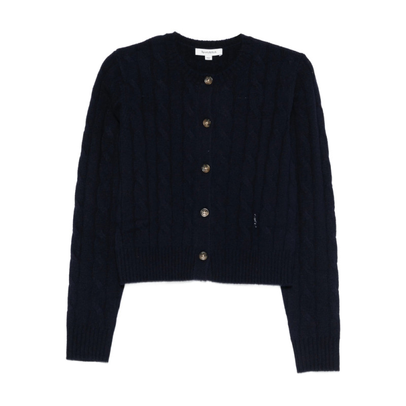 Sporty & Rich Cable-knit Button Cardigan