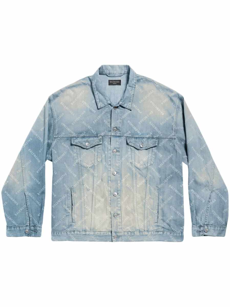 logo-print denim jacket