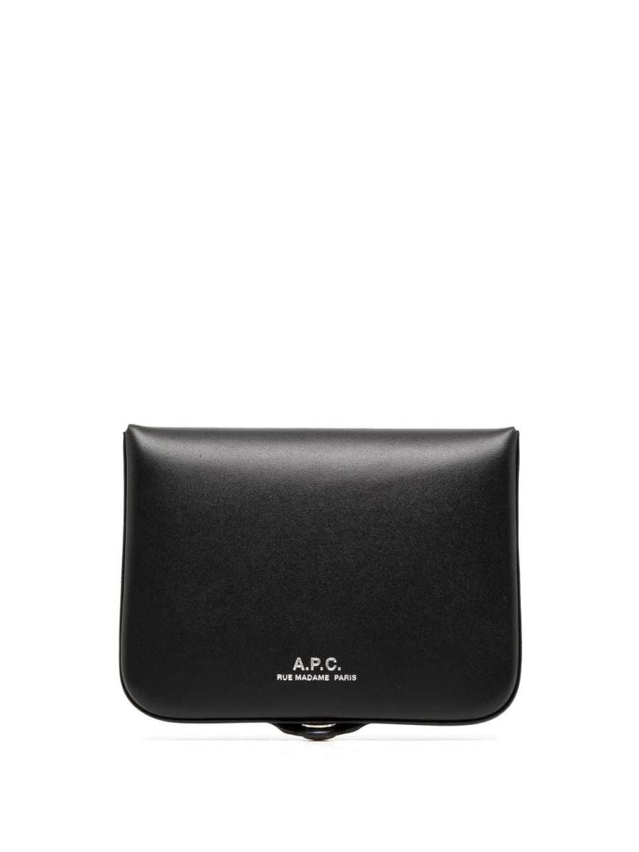 snap-fastening leather wallet