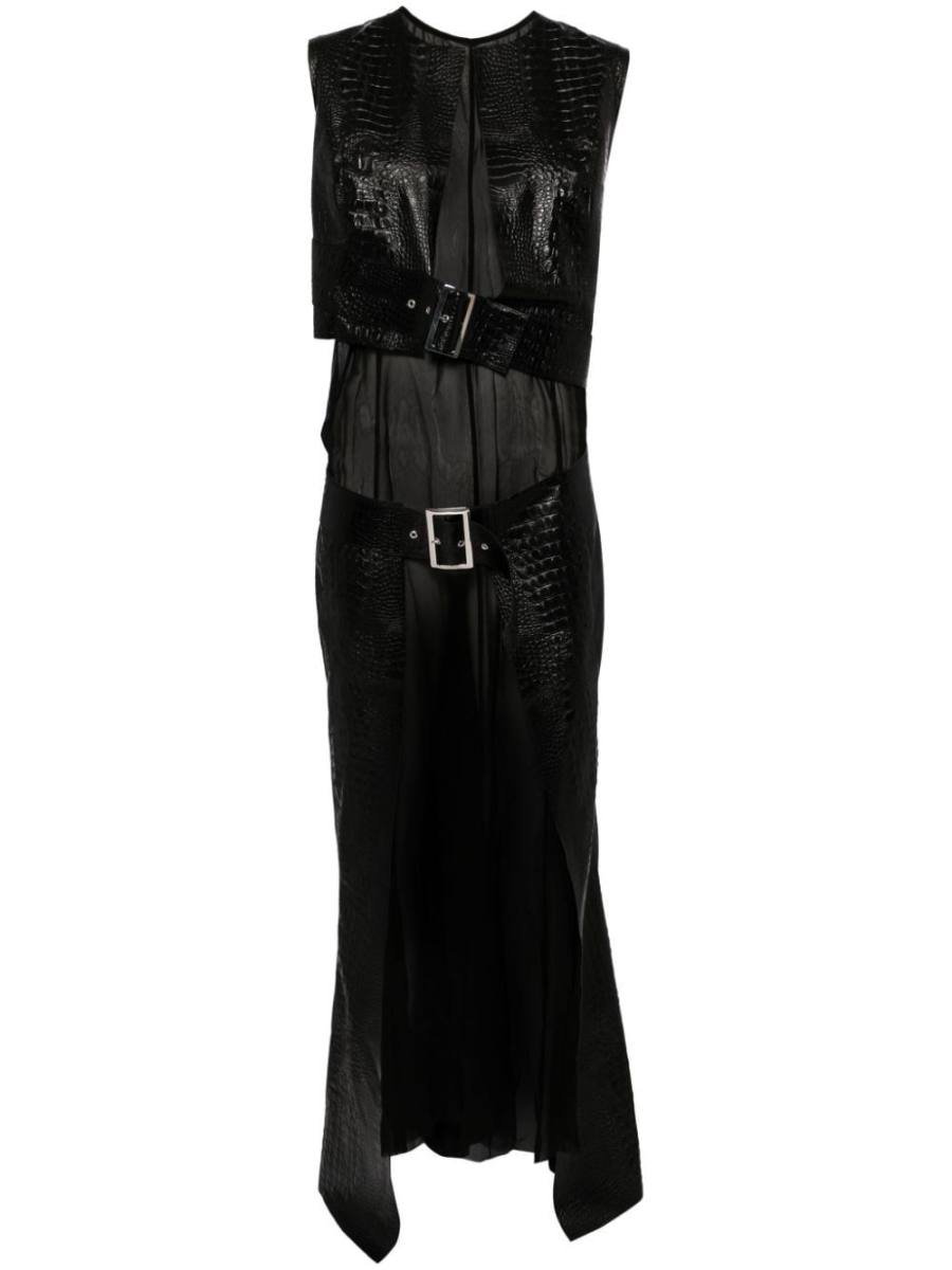 artificial leather day dress