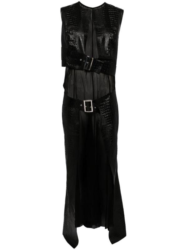 artificial leather day dress