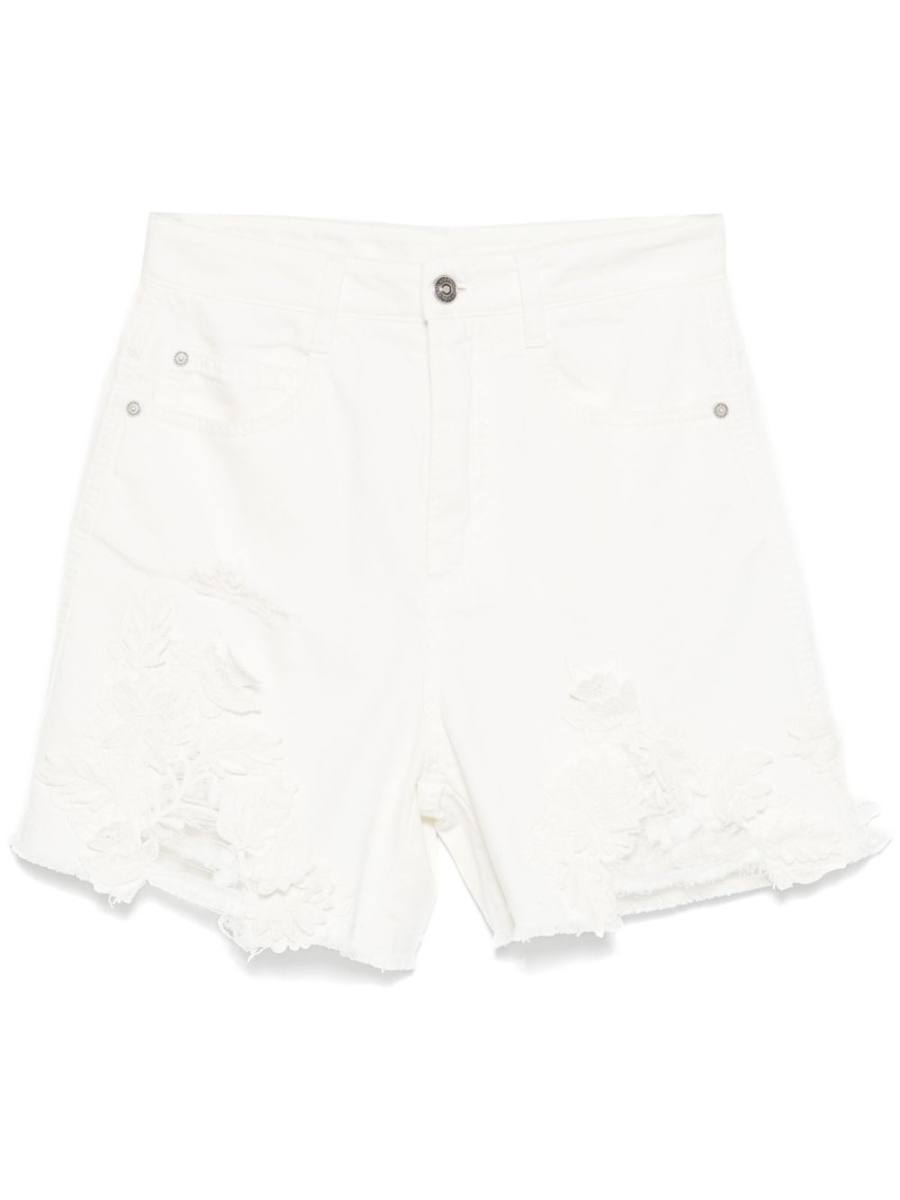 floral lace appliqué shorts