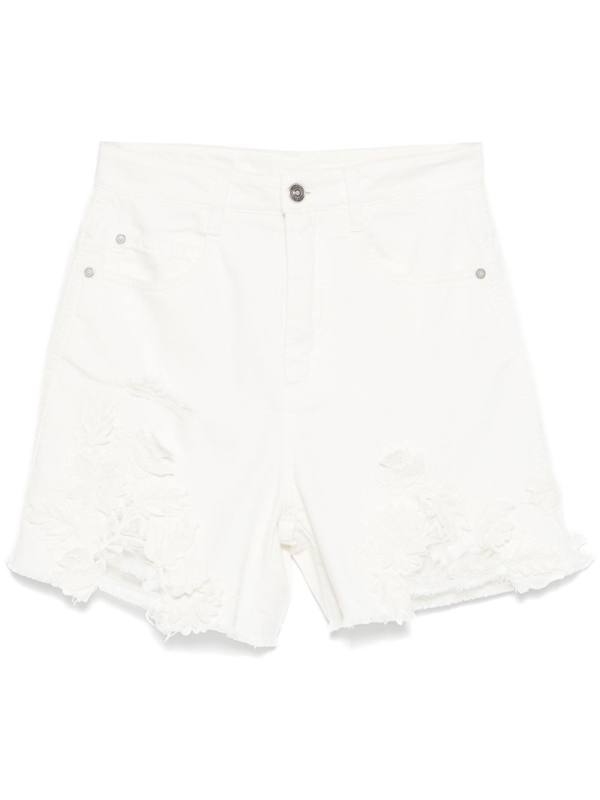 floral lace appliqué shorts